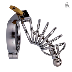 Cage de chasteté métal avec plug pénis - Lumenis