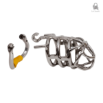 Cage de chasteté métal, modèle sans cadenas, design sécurisé