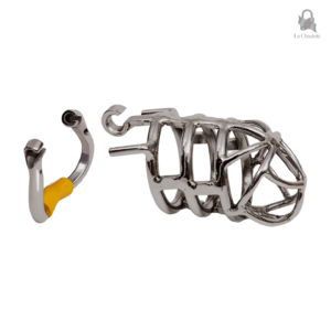 Cage de chasteté métal, modèle sans cadenas, design sécurisé