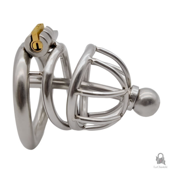 Cage de chasteté métal avec sonde urètre - Valtor