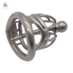 Cage de chasteté en métal, design avec sonde intégrée