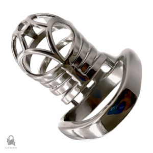 Accessoire de chasteté en métal avec design à barreaux