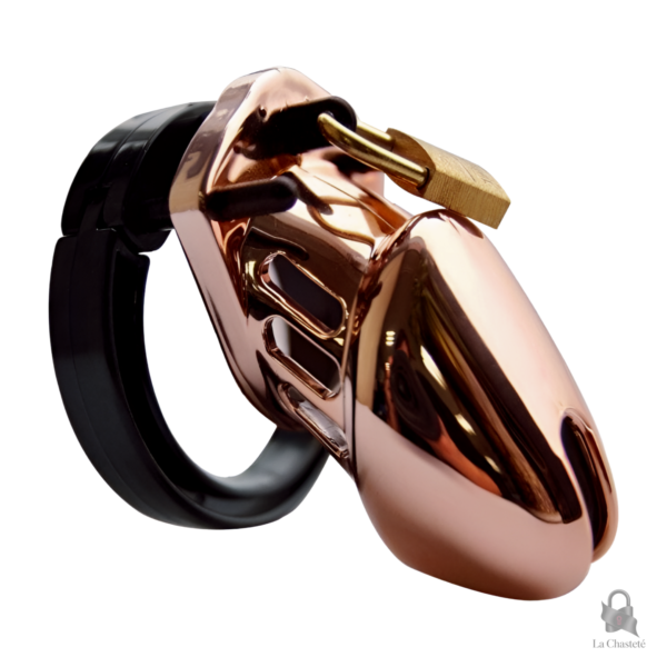 Cage de chasteté bronze Orilith, design élégant et discret