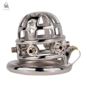 Cage de chasteté en métal avec design clouté