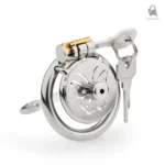 Cage de chasteté métal, design compact et discret