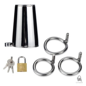 Cage de chasteté en métal, design ouvert pour confort et contrôle