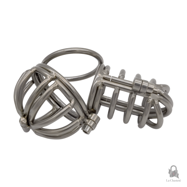 Cage de chasteté métal Lorvyn, design dur et sécurisé