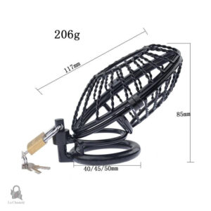 Cage de chasteté large en métal pour une utilisation durable