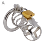 Cage de chasteté longue en métal pour confort optimal