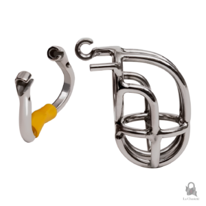 Cage de chasteté en métal, design compact et discret