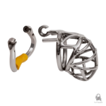 Cage de chasteté métal, design compact et sécurisé, 6 cm