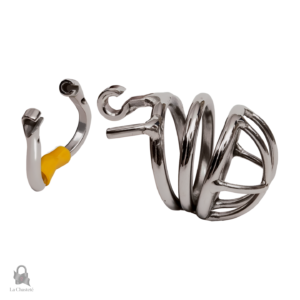 Cage de chasteté en métal, design compact et discret