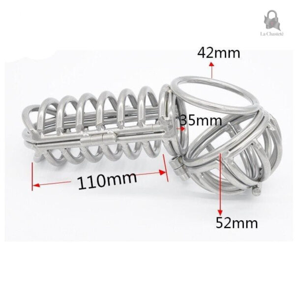Cage de chasteté métallique, adaptée aux grandes tailles