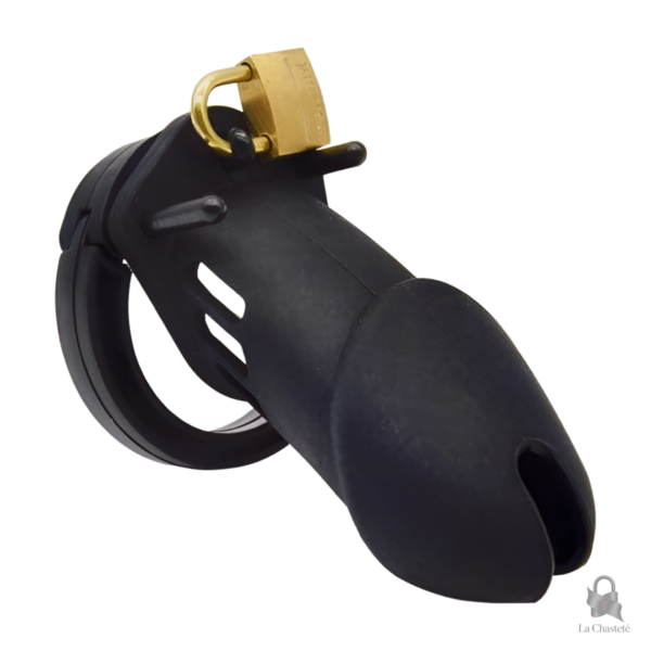Cage de chasteté noire en silicone - Merionis