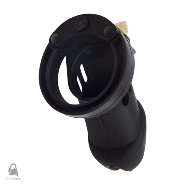 Accessoire de chasteté noir, design moderne et discret