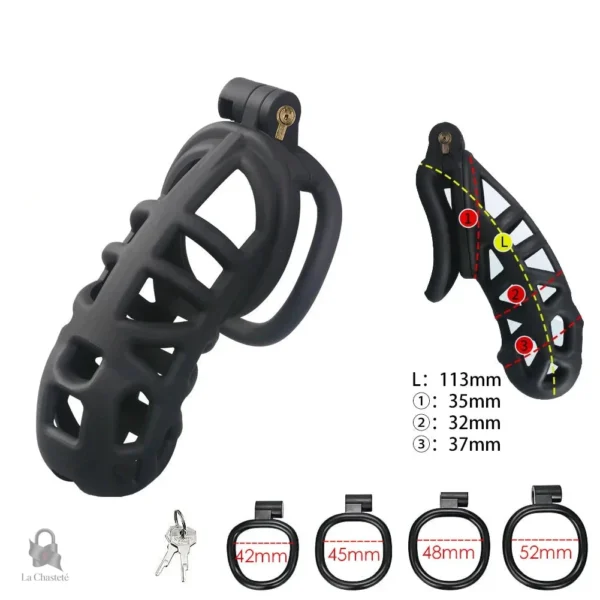 Cage de chasteté adaptée pour un port prolongé