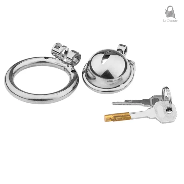 Cage de chasteté métal Syrithor, idéale pour le contrôle