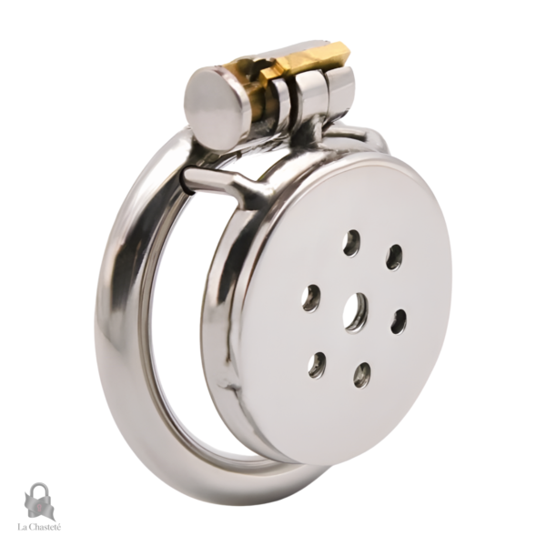 Cage de chasteté métal Calipso, design plat