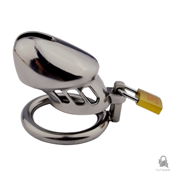 Cage de chasteté en métal, design robuste et discret