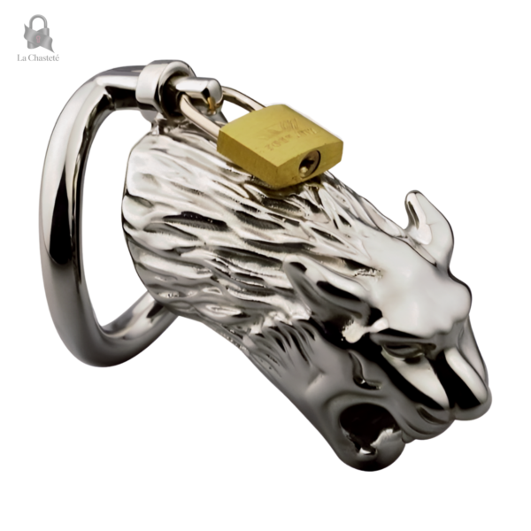 Cage de chasteté métal Tête de Lion - Mytherion
