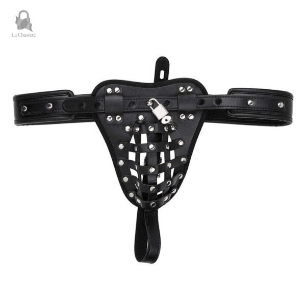 Accessoire de chasteté en cuir pour homme
